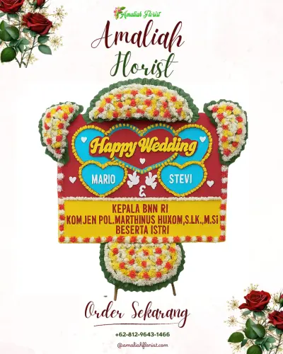 Karangan Papan Bunga Pernikahan di Ulujami